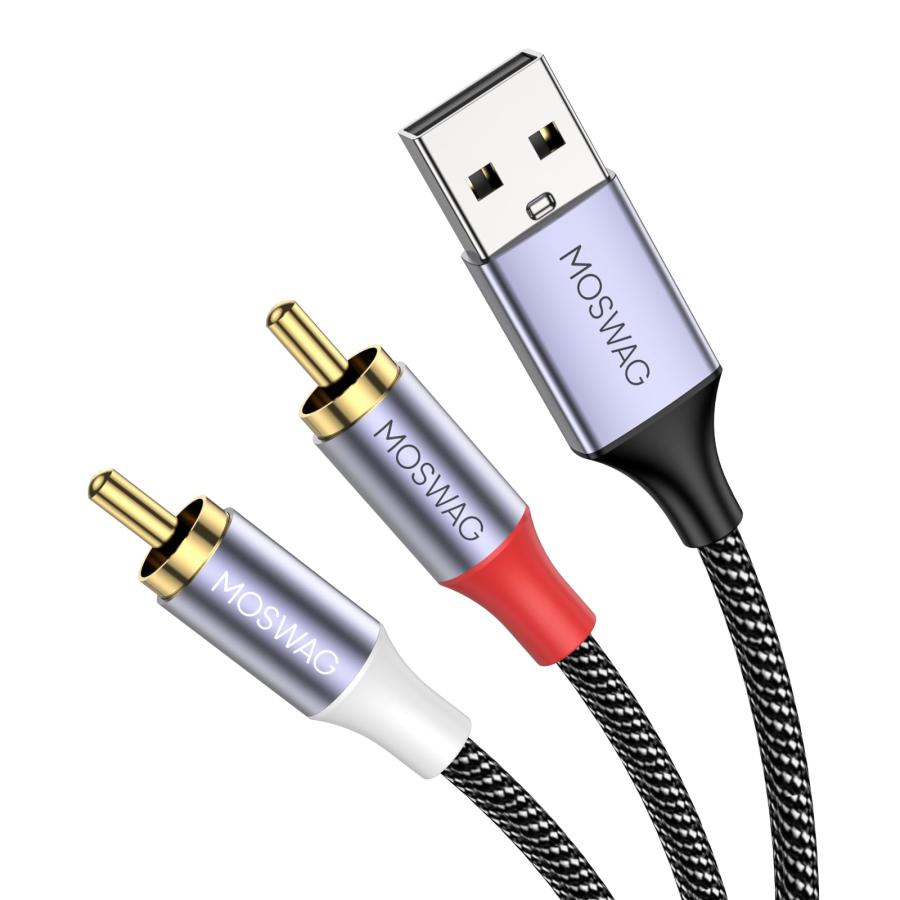 MOSWAG RCA USBケーブル、デュアルRCAジャックオーディオコンバータへ