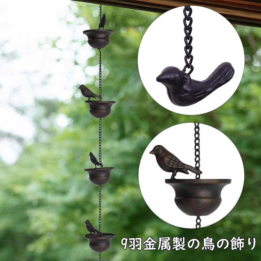 LIBERTY 雲と雨のチェーンドロップイヤリング Refoiner 雨樋雨 どい 部品 側溝用雨鎖 レインチェーン 可愛い