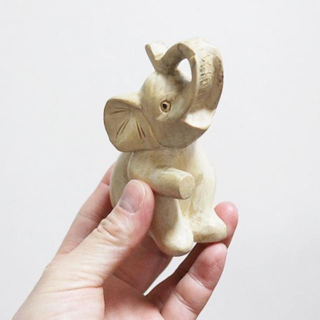 白木小象 アジアン雑貨 エスニック雑貨 ゾウ雑貨 木彫り象 ぞうの置物