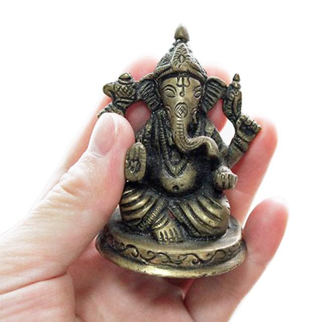 35年前に著名人から頂いた☆大きめ真鍮ガネーシャ商売繁盛学問の神