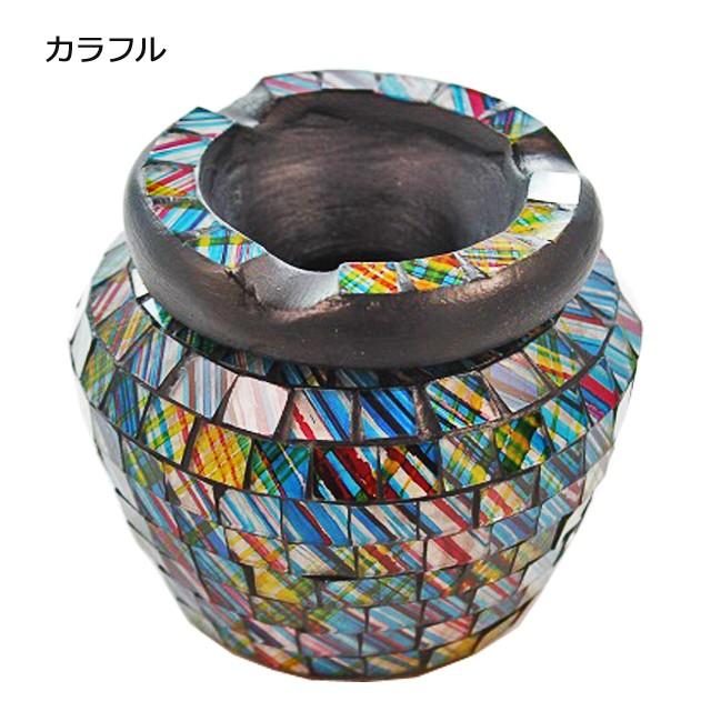 モザイク灰皿ボール ハンドメイド灰皿 ガラス灰皿 インテリアになる