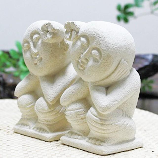 バリストーン 丸顔少女ペア石像 アジアン雑貨 バリ雑貨 リゾート雑貨 玄関 置物 メール便非対応商品 Ps001 アースコレクション 通販 Yahoo ショッピング