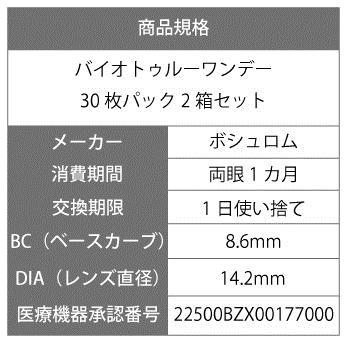 【送料無料】【処方箋不要】  バイオトゥルーワンデー　30枚　 2箱　（コンタクト ワンデー コンタクトレンズ 1day   ）｜earth-contact｜03