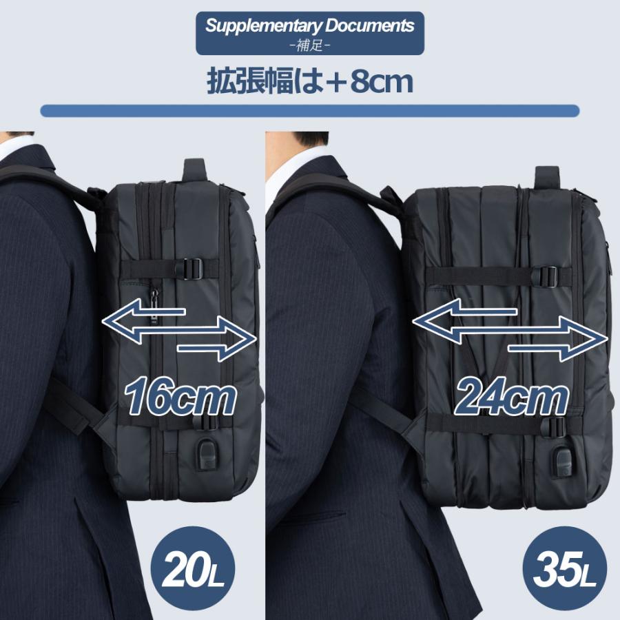ビジネスリュック メンズ 大容量 防水 USB 拡張 出張 ビジネスバッグ