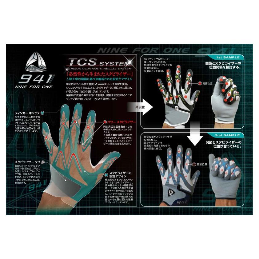高機能ゴルフグローブ NINE FOR ONE 941R 紺碧 レガン メンズ 男性左手用 メール便 |  | 06