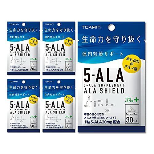 TOAMIT 東亜産業 5-ALAサプリメント オンラインショッピング アラシールド 日本製 5セット 5-アミノレブリン酸 30粒入 期間限定