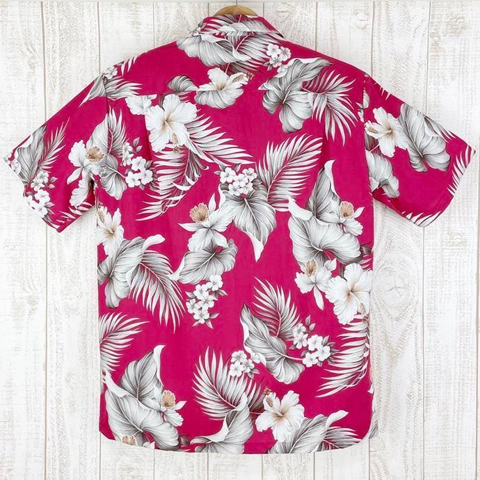 アロハシャツ ハワイ製 Paradise Bay ヘイジーレッド・ホワイト 