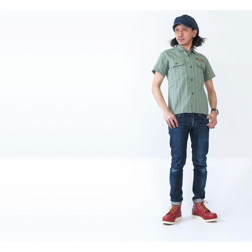 フェローズ Pherrows 半袖 オープンカラー シャツ ワッペン 18s-pog107-p Pherrow's（フェローズ） Pherrows 半袖 オープンカラー シャツ