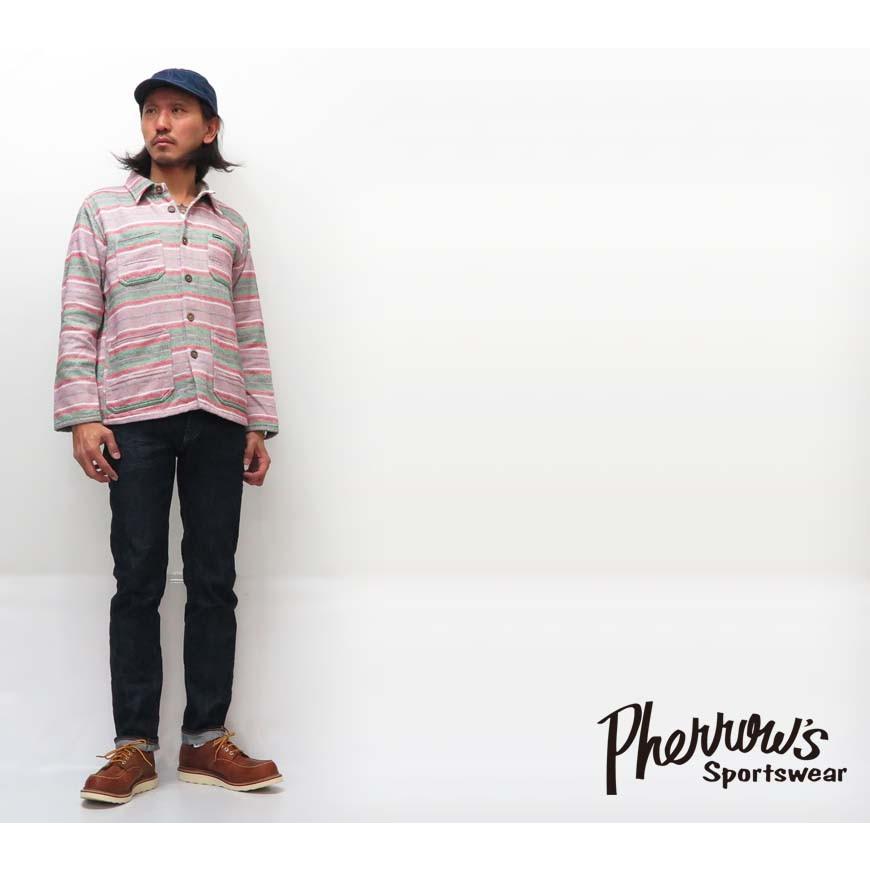 Pherrow's（フェローズ） 長袖 ボーダー シャツ ジャケット18W-PCOS2