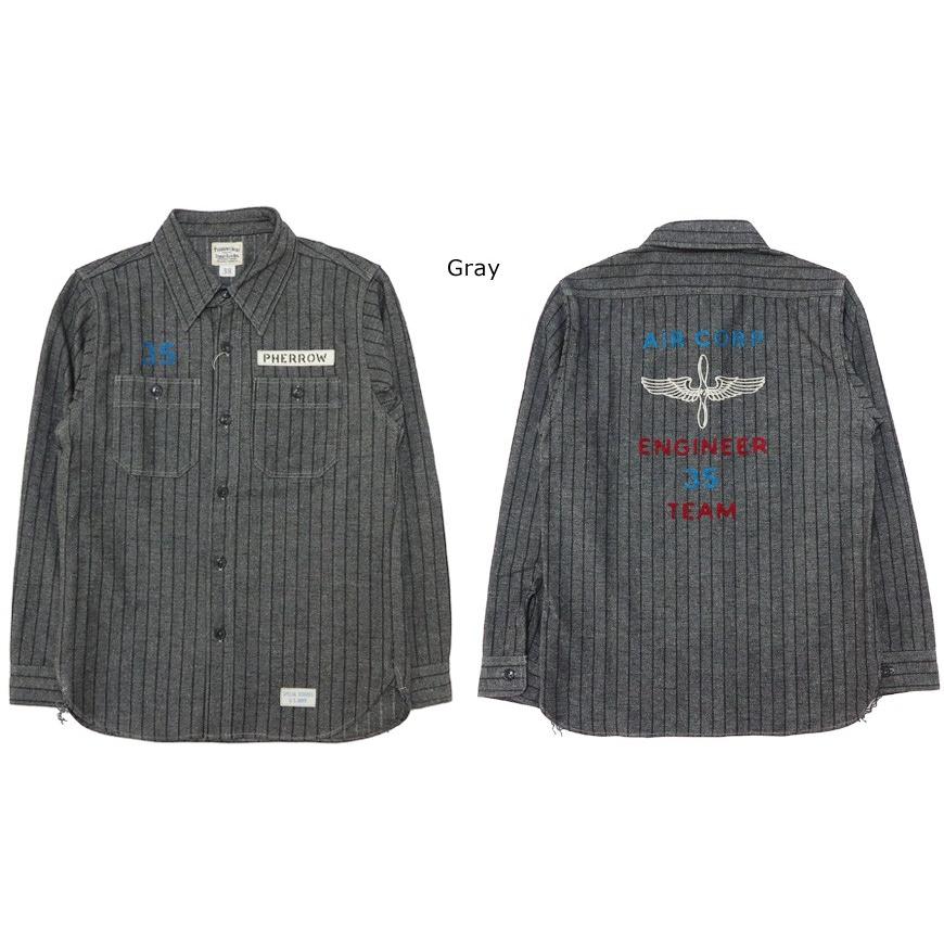 Pherrow's（フェローズ） ネップ ヘリンボーン 長袖 ワーク シャツ