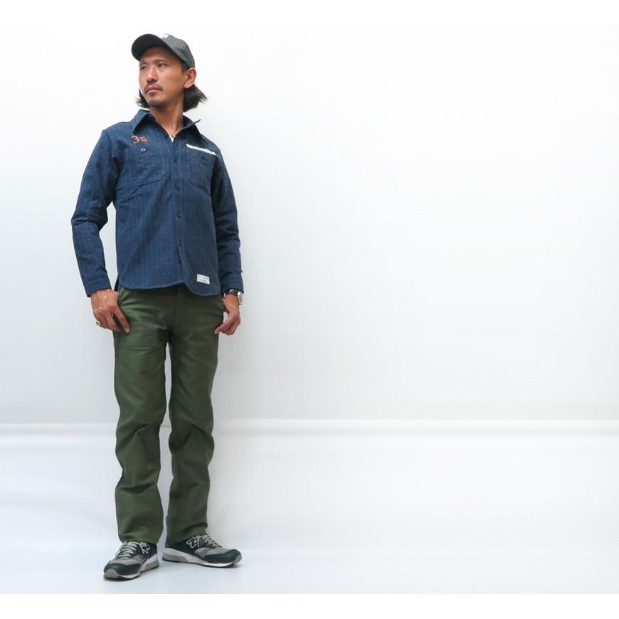 Pherrow's（フェローズ） ネップ ヘリンボーン 長袖 ワーク シャツ