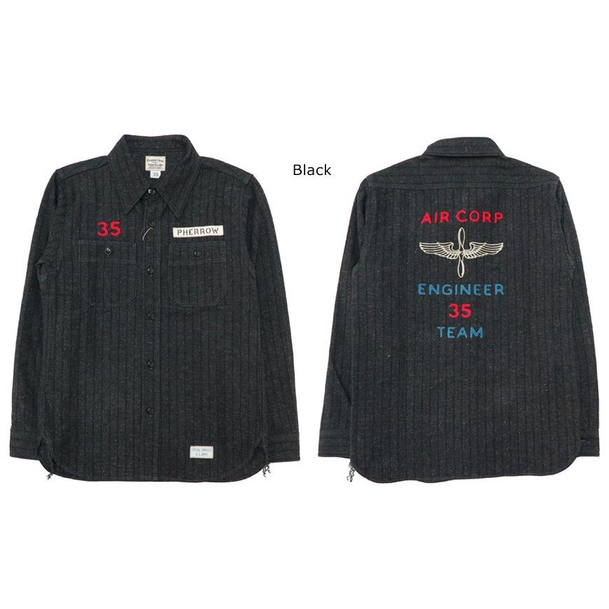 Pherrow's（フェローズ） ネップ ヘリンボーン 長袖 ワーク シャツ