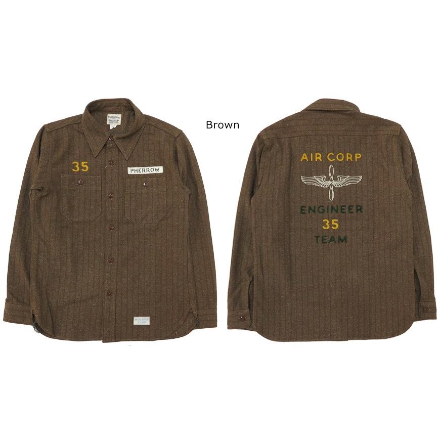 Pherrow's（フェローズ） ネップ ヘリンボーン 長袖 ワーク シャツ