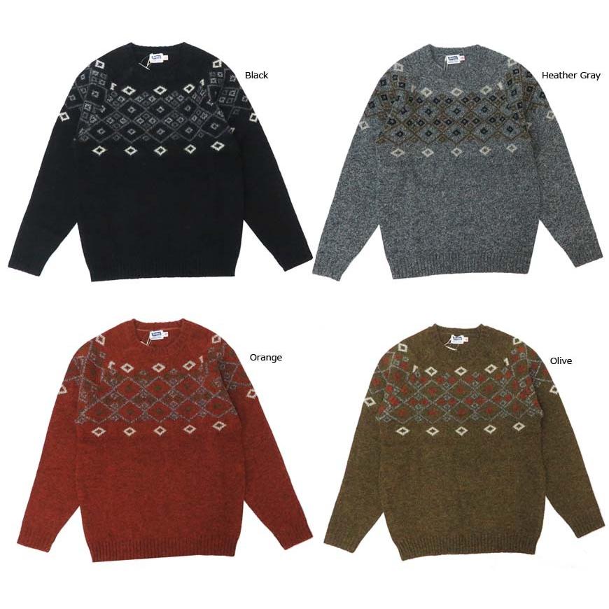 Pherrow's（フェローズ） 長袖 雪柄 ニット セーター スノーパターン