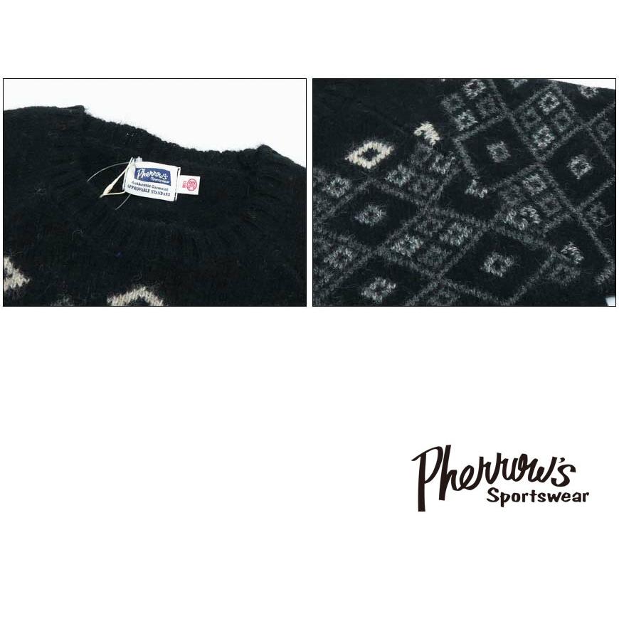 Pherrow's（フェローズ） 長袖 雪柄 ニット セーター スノーパターン