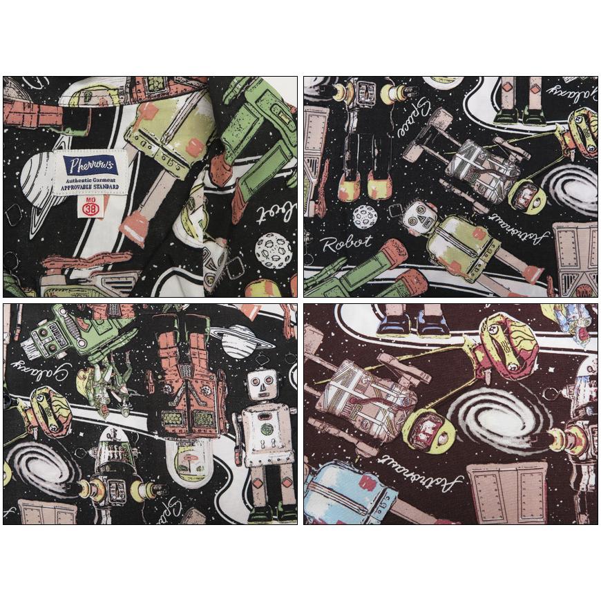 Pherrow's（フェローズ） 半袖 ハワイアンシャツ TIN ROBOTS アロハ