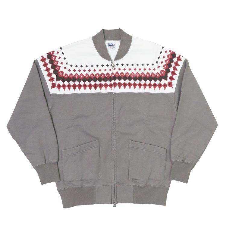 Pherrow's（フェローズ） 長袖 雪柄 ジップアップ スウェット スノー