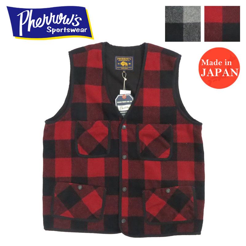 フェローズ PHERROW'S フェローズ バッファローチェック ハンティング ベスト 24W-PBCV1 Pherrow's（フェローズ） バッファローチェック ハンティング ベスト