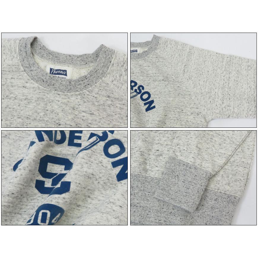 【未使用】SANDERSON COLLEGE カレッジロゴ トレーナー グレー PHERROW'S XLサイズ Pherrow's（フェローズ） 長袖 カレッジ プリント スウェット ラグラン