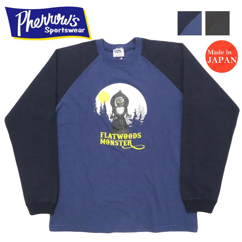 Pherrow's（フェローズ） 長袖 Tシャツ プリントラグランスリーブ