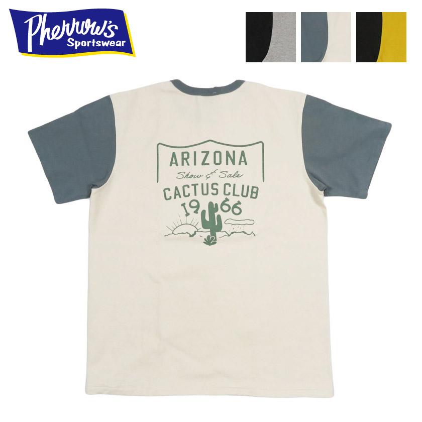 Pherrow's（フェローズ） 半袖 Tシャツ プリント「ARIZONA CACTUS CLUB