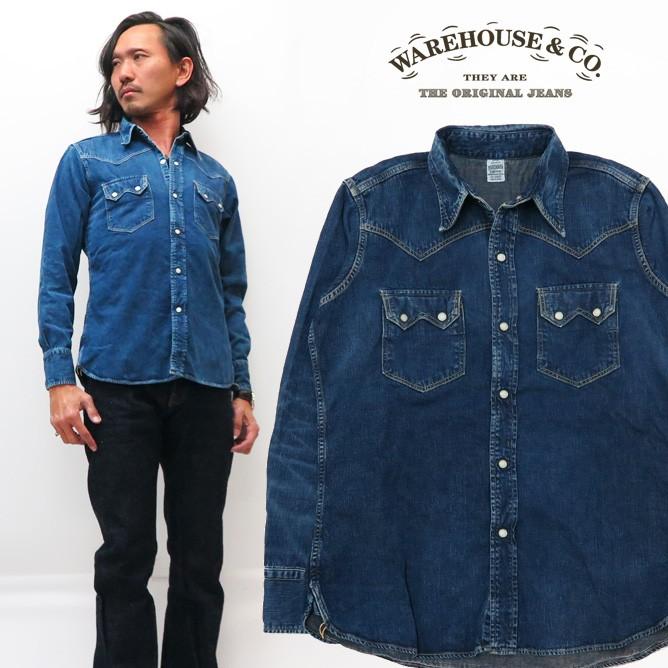 WAREHOUSE ウェアハウス 長袖 デニム ウエスタンシャツ 2nd hand WAREHOUSE ウェアハウス 長袖 デニム ウエスタンシャツ 2nd hand