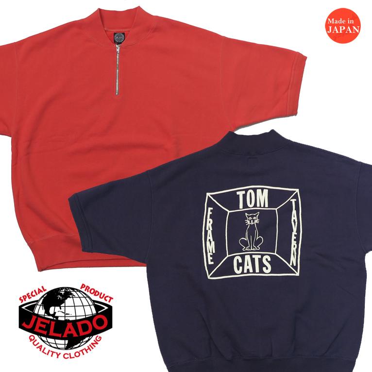 JELADO ジェラード ハーフジップ 半袖 スウェット Deadlift 背面プリント AB82218B JELADO（ジェラード） ハーフジップ 半袖 スウェット Deadlift 背面