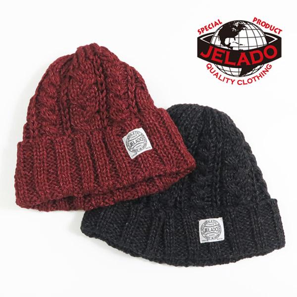 JELADO コットンニットキャップ BLACK JELADO（ジェラード） ケーブル編み コットン ワッチ キャップ ニット
