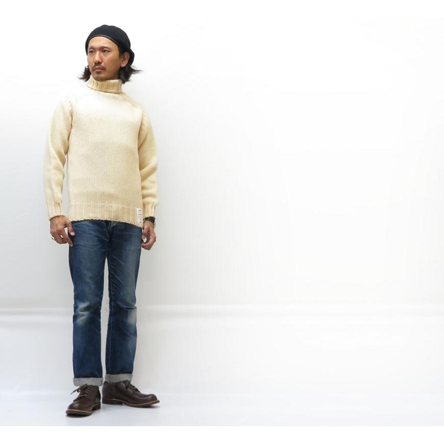 エアロレザー AERO LEATHER シェットランドウール タートルネック ミリタリー ニット セーター スコットランド製 Aero Leathers（エアロレザー） AERO LEATHER シェットランドウール