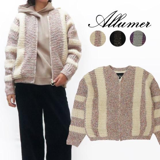 Allumer アリュメール 長袖 ファンシーヤーン ニット ジャケット レディース Amr Earth Market 通販 Yahoo ショッピング