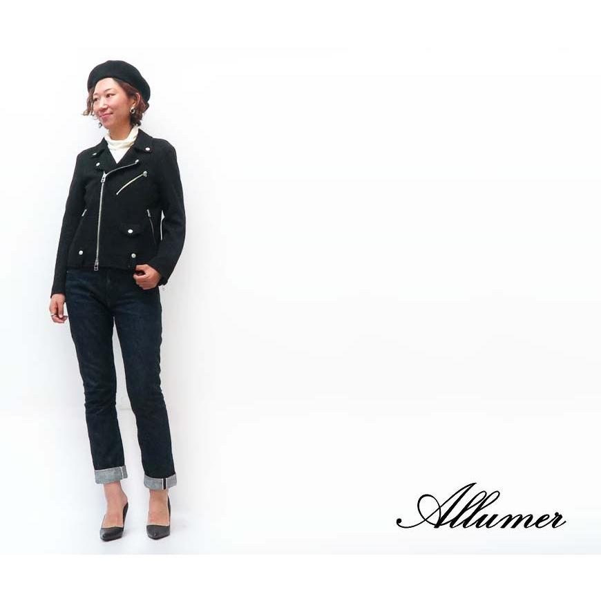 Allumer アリュメール 長袖 ヴィーガンスウェード ライダース ジャケット  レディース 8170257 Allumer アリュメール 長袖 ヴィーガンスウェード ライダース