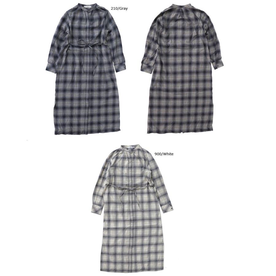 Allumer アリュメール チェック マキシ ガウン ワンピース シャツ