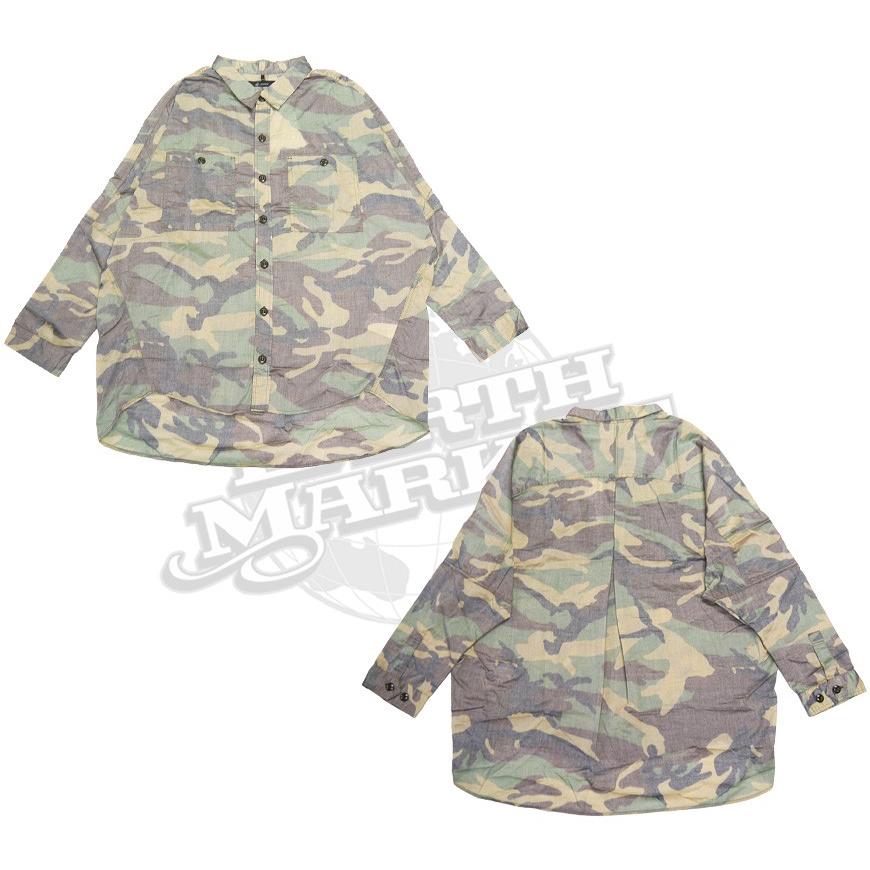 ジョンブル JOHNBULL レディース オーバー サイズ カモフラージュ 迷彩柄 薄手 メーカー取寄せ 納期３から４日 as785 Johnbull（ジョンブル） レディース オーバー サイズ カモフラージュ