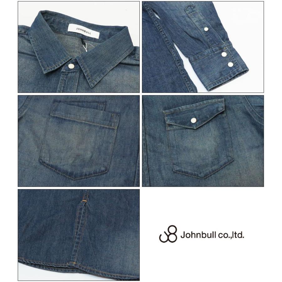 JOHNBULL ジョンブル レディース アシンメトリー ウエスタン シャツ ユーズドウォッシュ AL978 Johnbull（ジョンブル） レディース アシンメトリー ウエスタン シャツ