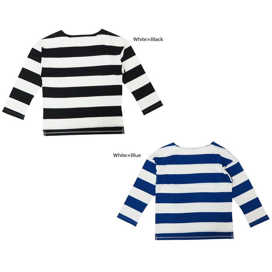 Saintete サンテテ レディース 長袖 ボーダー ドロップショルダー T