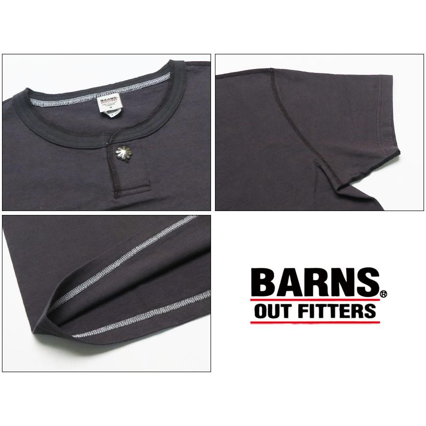 バーンズ BARNS BUTTON WORKS 半袖 コンチョボタン ヘンリーネック Tシャツ BR-8300｜earthmarket1｜04