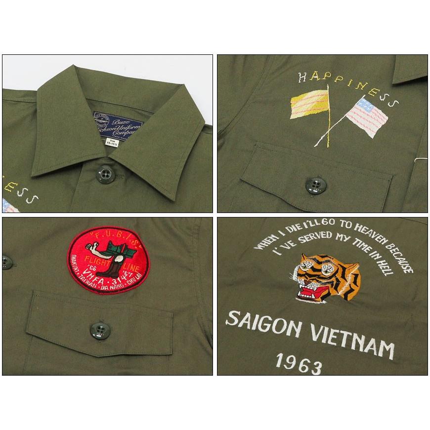 バズリクソンズ BUZZ RICKSON'S ベトナムシャツ 半袖  ワークシャツ "SAIGON" BR38145｜earthmarket1｜03