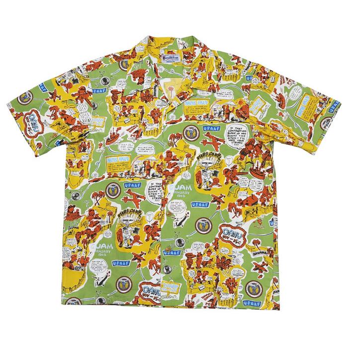 金欠特価Buzz Rickson's アロハシャツ ミリタリー柄 半袖 BUZZ RICKSON'S バズリクソンズ Buzz Rickson's ミリタリー コットン