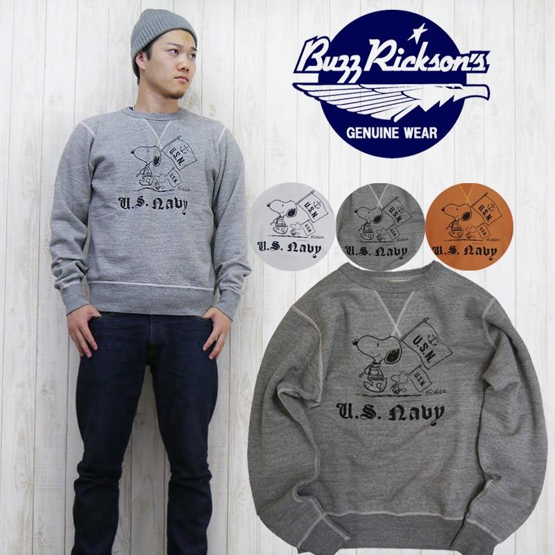 バズリクソンズ Buzz Ricksons ピーナッツ クルーネック スウェット トレーナー スヌーピー U S Navy Br Br Earth Market 通販 Yahoo ショッピング
