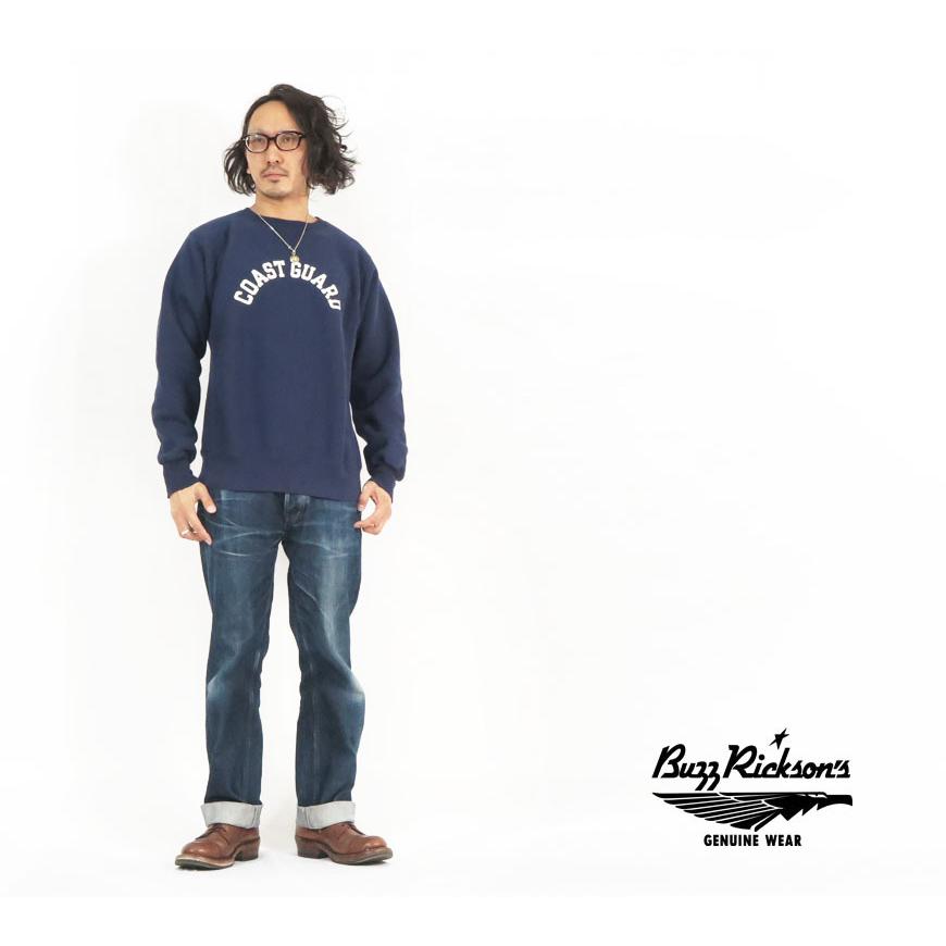 バズリクソンズ BUZZ RICKSONS 長袖 クルーネック スウェット プリント HORIZONTAL KNITTING SWEAT SHIRTS “CORST GUARD” BR68913 BUZZ RICKSON'S バズリクソンズ 長袖 クルーネック スウェット