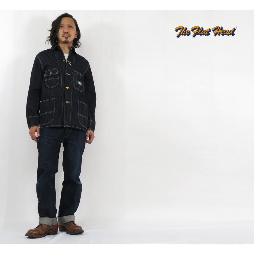 フラットヘッド THE FLAT HEAD 長袖 10oz デニム カバーオール ワーク ジャケット FN-OJ-DC001