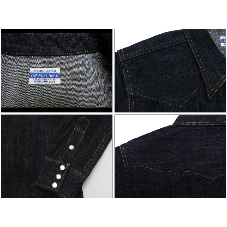 フラットヘッド THE FLAT HEAD 長袖 10oz デニム ウエスタンシャツ FN-SDW-001L｜earthmarket1｜04