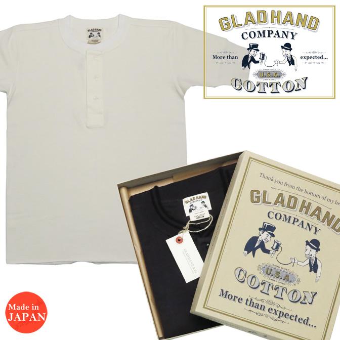 GLAD HAND & Co. Tシャツ USAコットン　完売品 GLAD HAND（グラッドハンド） 半袖 Tシャツ ヘンリーネック U.S.A