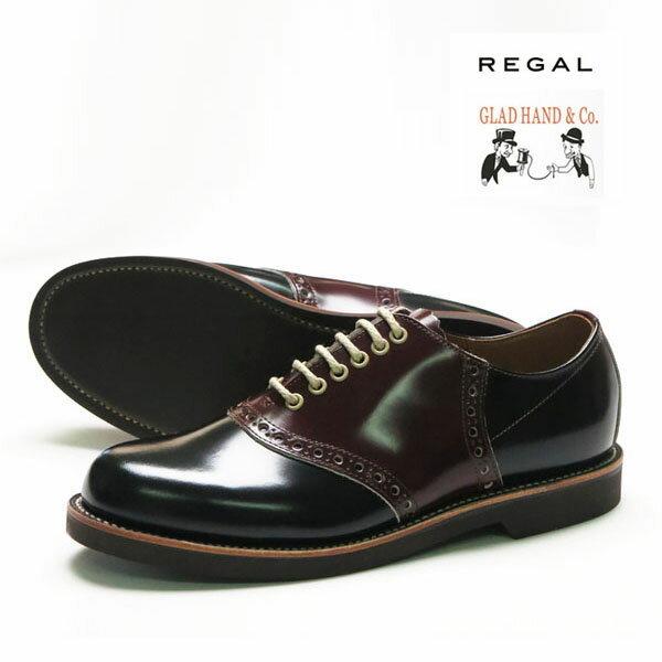 REGAL GLAD HAND リーガル グラッドハンド メンズ レザー サドルシューズ ブラック×ブラウン 紳士靴｜earthmarket1