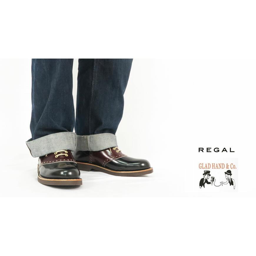 REGAL GLAD HAND リーガル グラッドハンド メンズ レザー サドルシューズ ブラック×ブラウン 紳士靴｜earthmarket1｜06