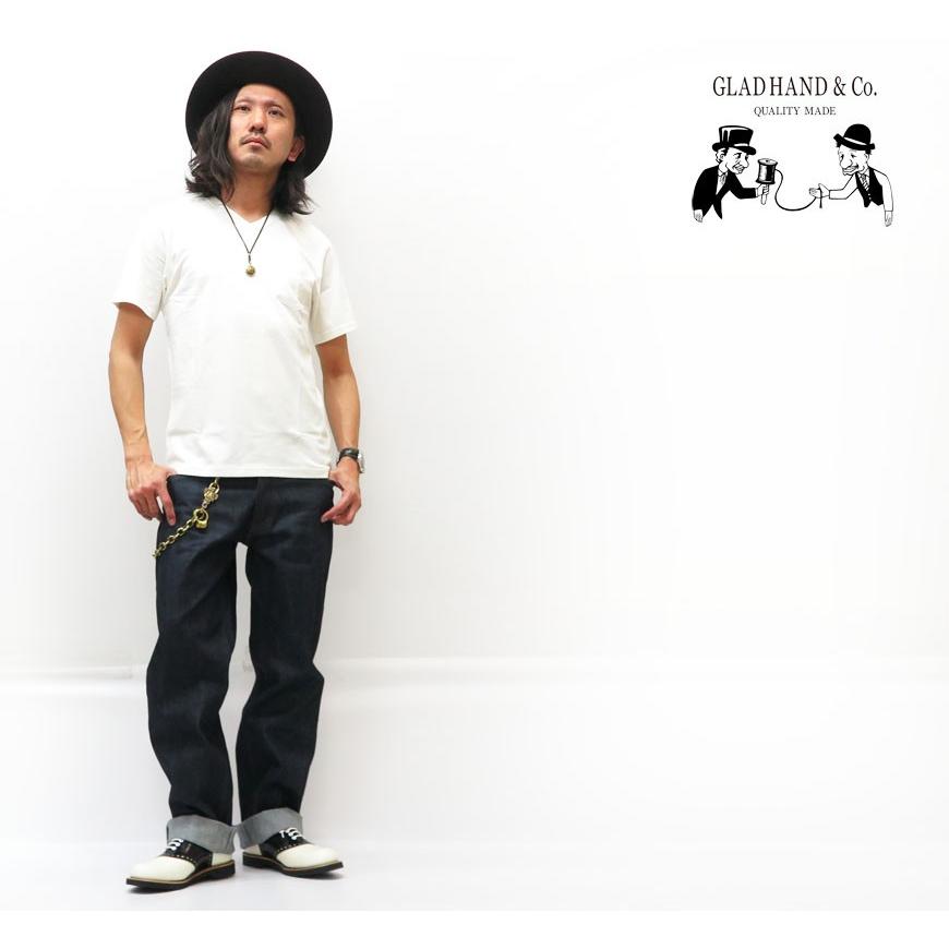 GLAD HAND（グラッドハンド） 半袖 Vネック ポケット Tシャツ 無地