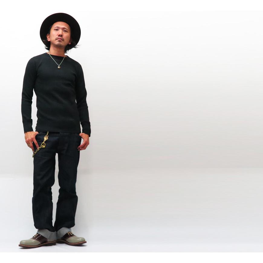 GLAD HAND（グラッドハンド） 長袖 Tシャツ クルーネック ワッフル生地