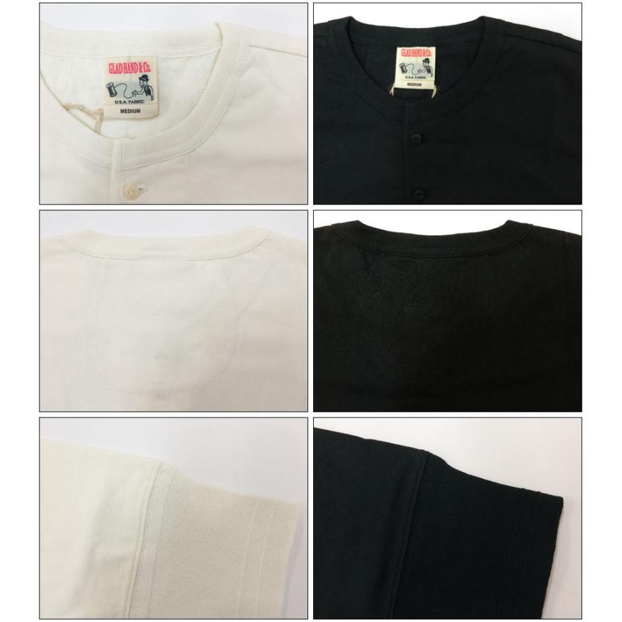 GLAD HAND（グラッドハンド） 5分袖 ヘンリーネック ポケット Tシャツ