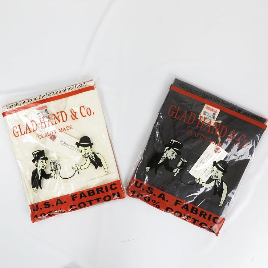 GLAD HAND（グラッドハンド） 5分袖 ヘンリーネック ポケット Tシャツ