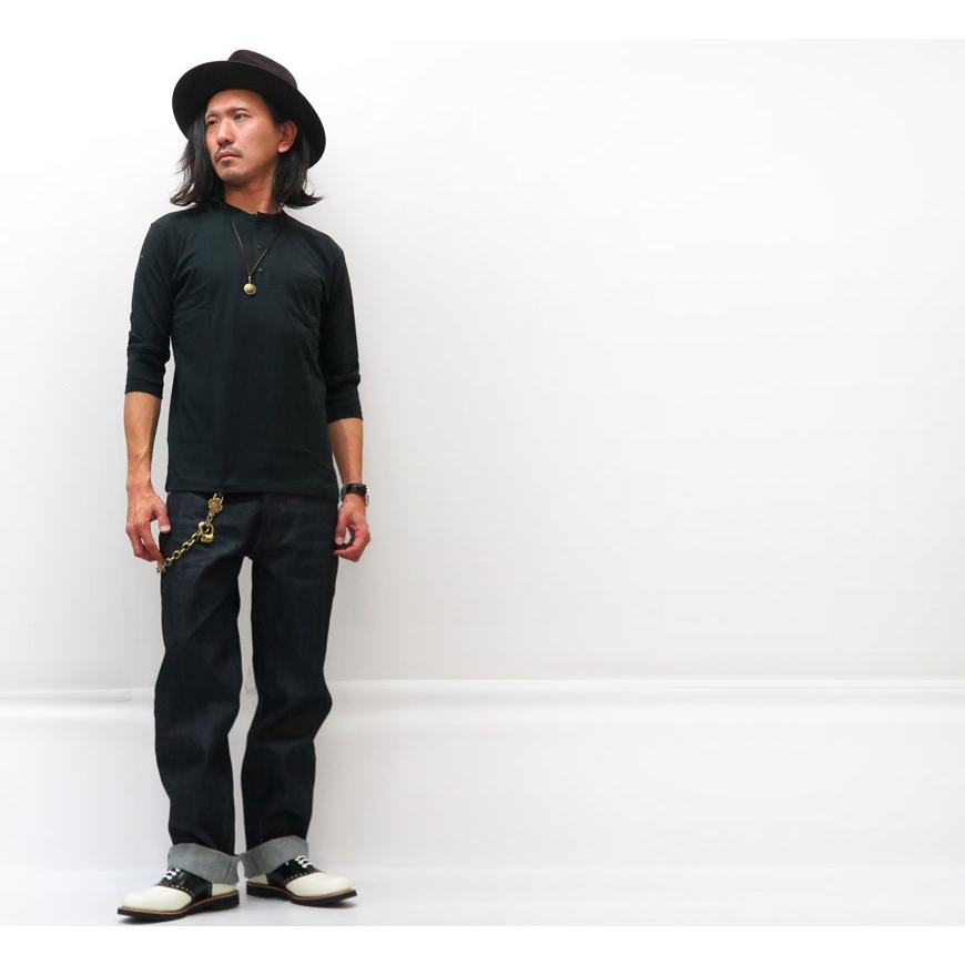 GLAD HAND（グラッドハンド） 5分袖 ヘンリーネック ポケット Tシャツ